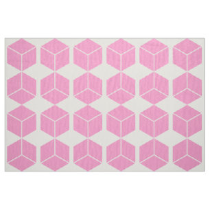 Tela Patrón de bloque - Rosa en blanco