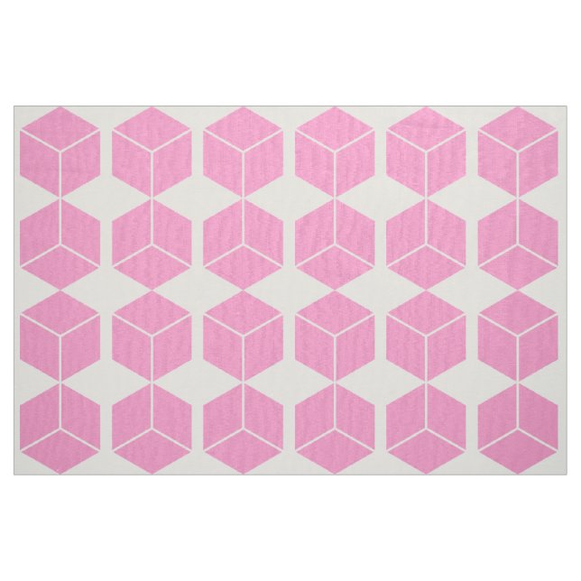 Tela Patrón de bloque - Rosa en blanco ("Cuarto gordo" (fat quarter))