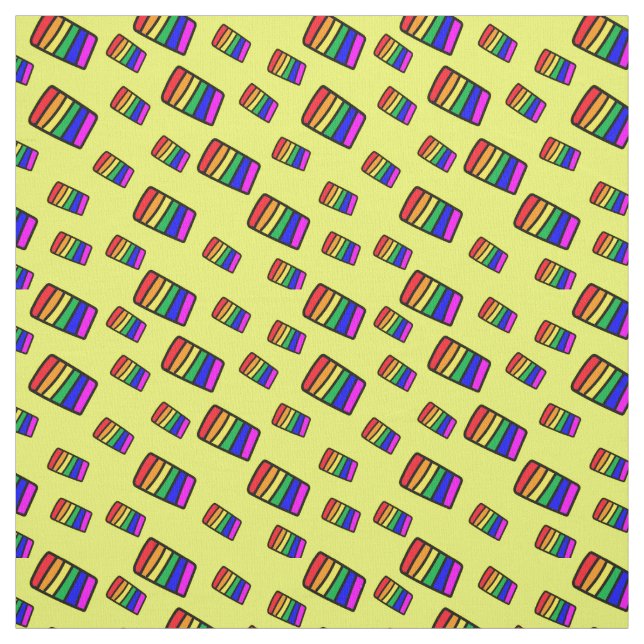 Tela Patrón de bloqueo de arco iris neón (Retal)
