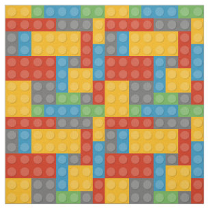 Tela Patrón de bloques de construcción de juguetes de c