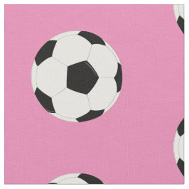 Tela Patrón de bolas de fútbol en rosa ondulado