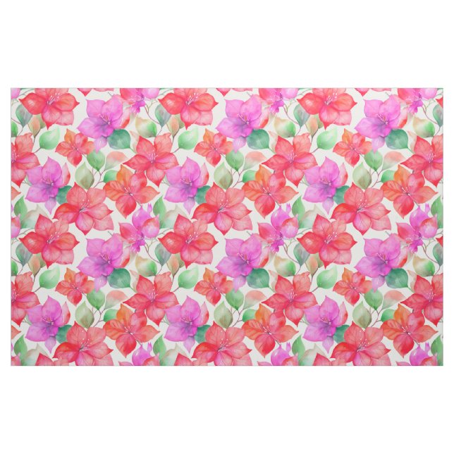Tela Patrón de Bougainvillea aloha ("Cuarto gordo" (fat quarter))