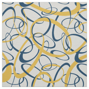 Tela patrón de bucles de enrejado azul amarillo en gris
