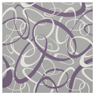 Tela patrón de bucles geométricos de color gris morado
