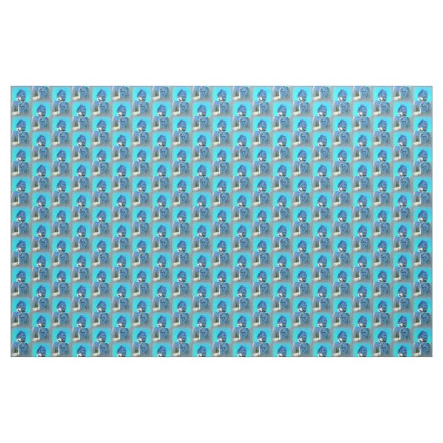 Tela patrón de buddha azul (Yarda)