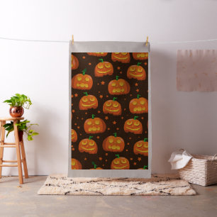 Tela Patrón de cabeza de calabaza de Halloween.