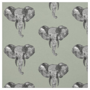 Tela Patrón de Cabezas de Elefante