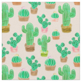 Tela Patrón de cactus pulido de mano