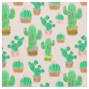 Tela Patrón de cactus pulido de mano