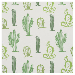 Tela Patrón de cactus verde variado