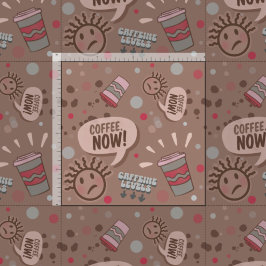 Tela Patrón de café juguetón ahora Mocha