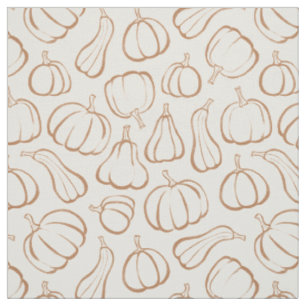 Tela Patrón de calabaza beige boho neutral otoño Hallow
