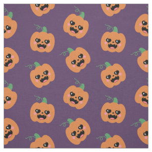 Tela Patrón de calabazas de Kawaii de Halloween