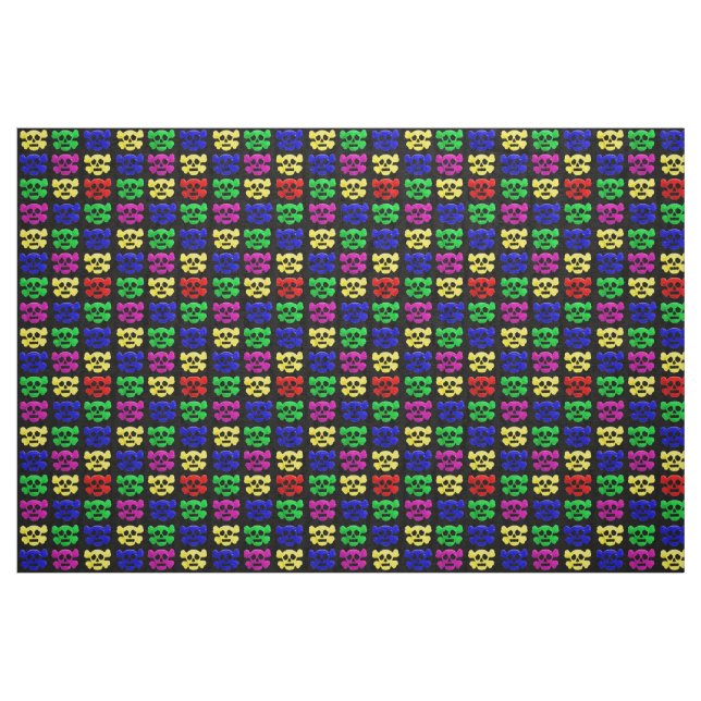 Tela Patrón de calaveras coloridas ("Cuarto gordo" (fat quarter))