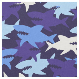 Tela Patrón de camuflaje de tiburones azules