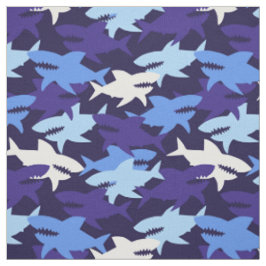Tela Patrón de camuflaje de tiburones azules