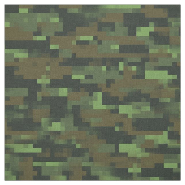 Tela Patrón de camuflaje verde pixelado (Retal)
