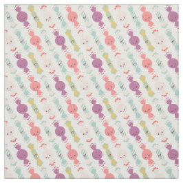 Tela Patrón de caramelos sonrientes Kawaii