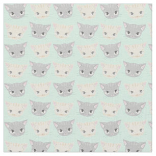 Tela Patrón de caras de gatito