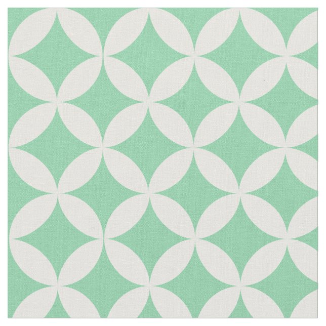 Tela Patrón de celosía de diamante verde menta de moda (De cerca)