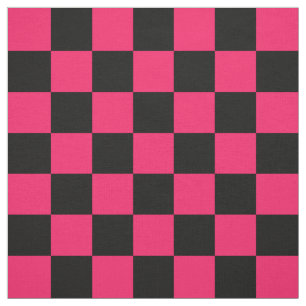 Tela Patrón de cheques de color negro rosado Textil