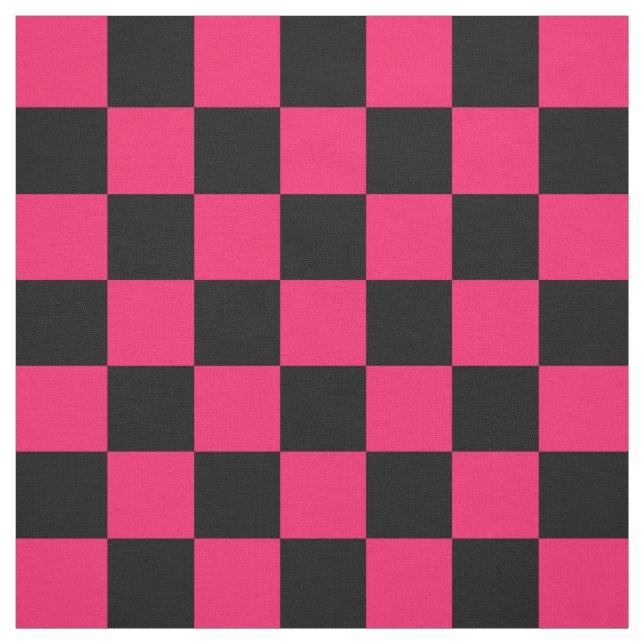 Tela Patrón de cheques de color negro rosado Textil (Retal)
