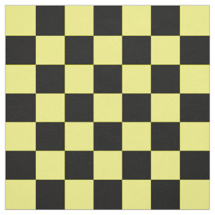 Tela Patrón de cheques negros amarillos textil