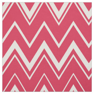 Tela Patrón de chevron contemporáneo rojo brillante y b