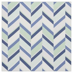 Tela Patrón de chevron geométrico azul y verde de Moda