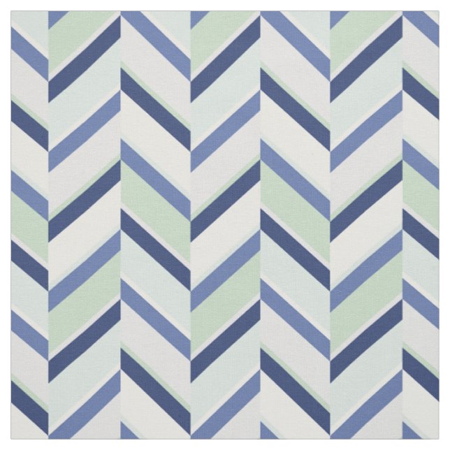 Tela Patrón de chevron geométrico azul y verde de Moda (Retal)