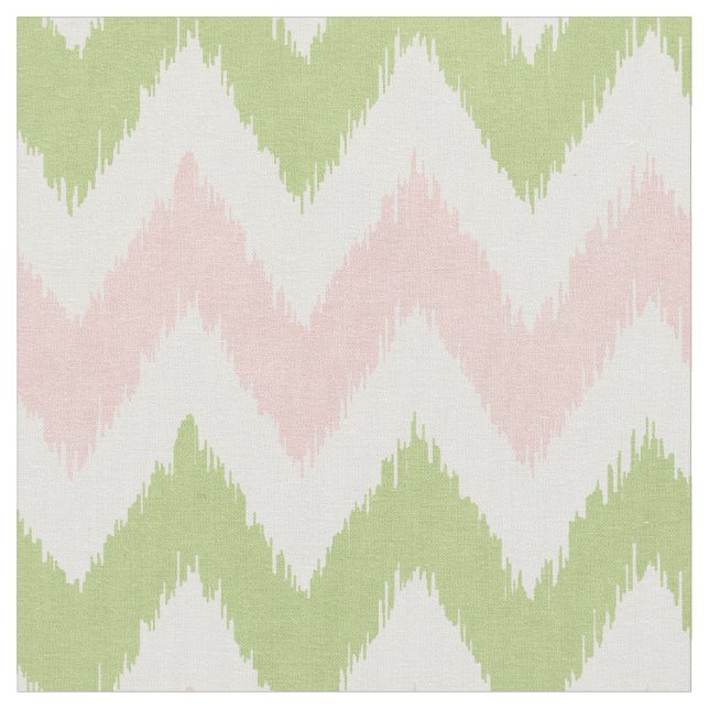 Tela Patrón de chevron geométrico rosa y verde de Moda (De cerca)