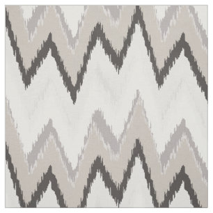 Tela Patrón de chevron tribal beige ikat neutro de Mod