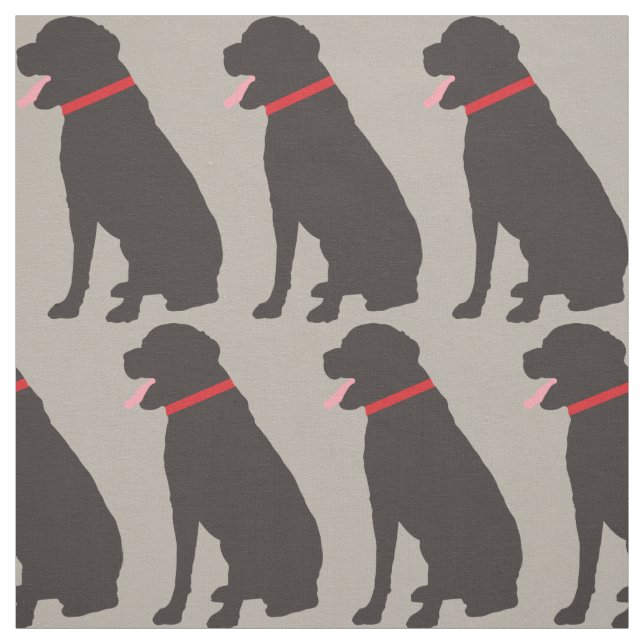 Tela Patrón de chocolate de perro de Labrador (Retal)