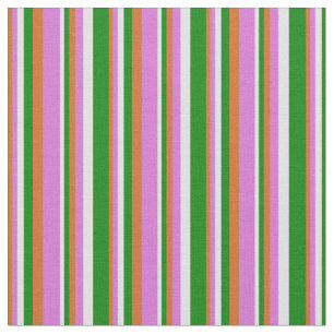 Tela Patrón de Chocolate, Orquídea, Lavanda y Líneas Ve