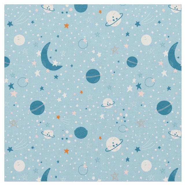 Tela Patrón de cielo azul y espacio (De cerca)