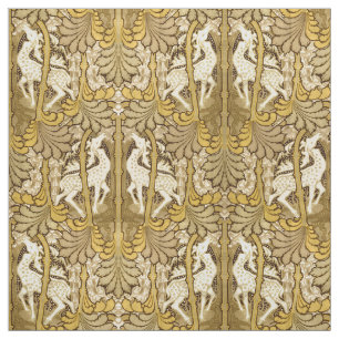 Tela Patrón de ciervos Art Nouveau vintage