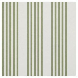 Tela Patrón de cinco rayas verde oliva y beige