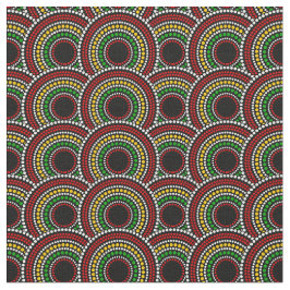 Tela Patrón de círculos de impresión africanos en verde