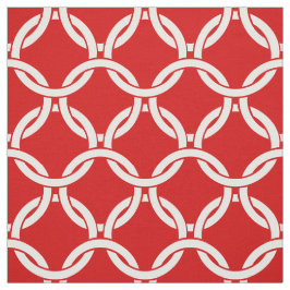 Tela Patrón de círculos rojos y blancos vinculados #1