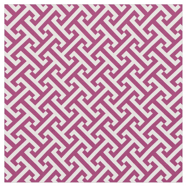Tela Patrón de clave griega morada de Berry (De cerca)