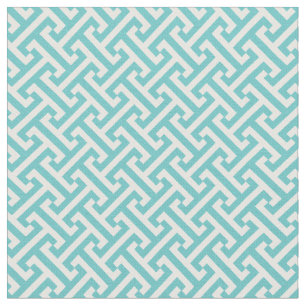 Tela Patrón de clave griega turquesa