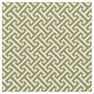 Tela Patrón de clave griega verde oliva