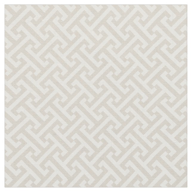 Tela Patrón de claves griegas Linen Beige (De cerca)
