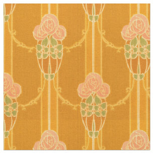 Tela Patrón de clúster de Rosa de estilo Mackintosh ros