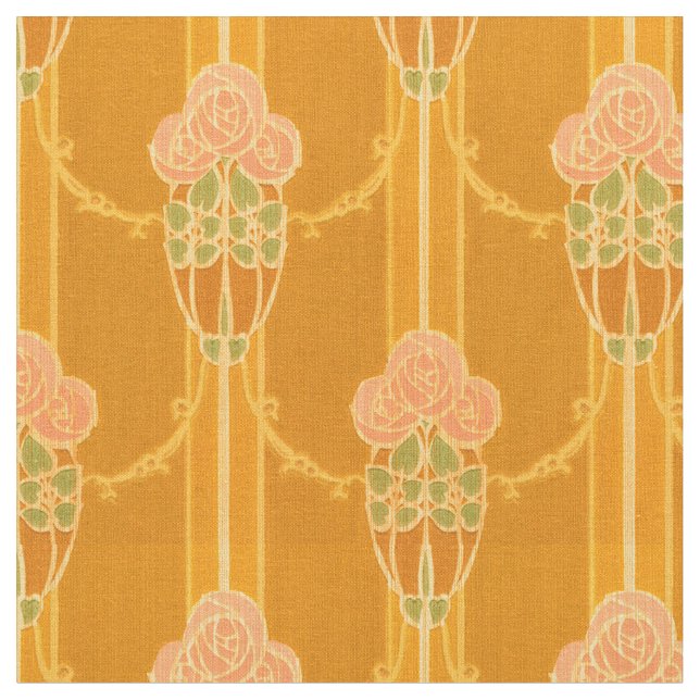 Tela Patrón de clúster de Rosa de estilo Mackintosh ros (De cerca)