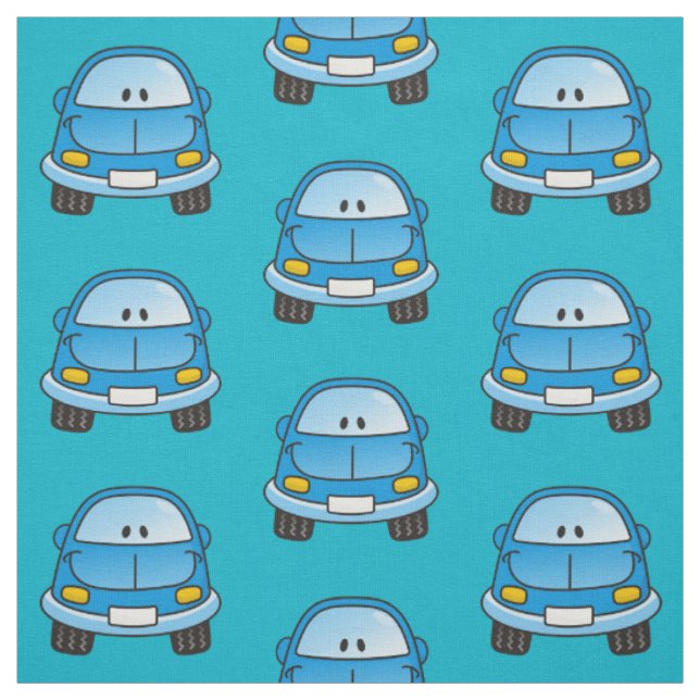 Tela Patrón de coche de Personalizado azul (Retal)