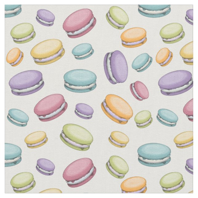 Tela Patrón de cocina de Macaron en francés Pastel (De cerca)