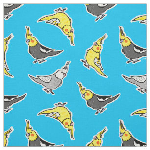 Tela Patrón de Cockatiels personalizado