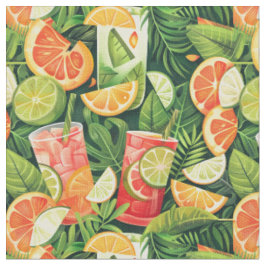 Tela Patrón de cóctel de cítricos tropicales