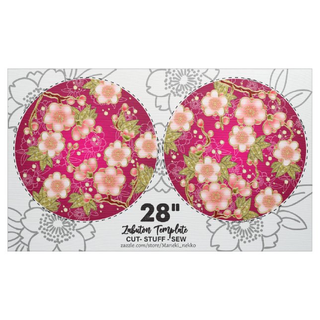 Tela Patrón de cojín de 28" de bricolaje japonés (Yarda)